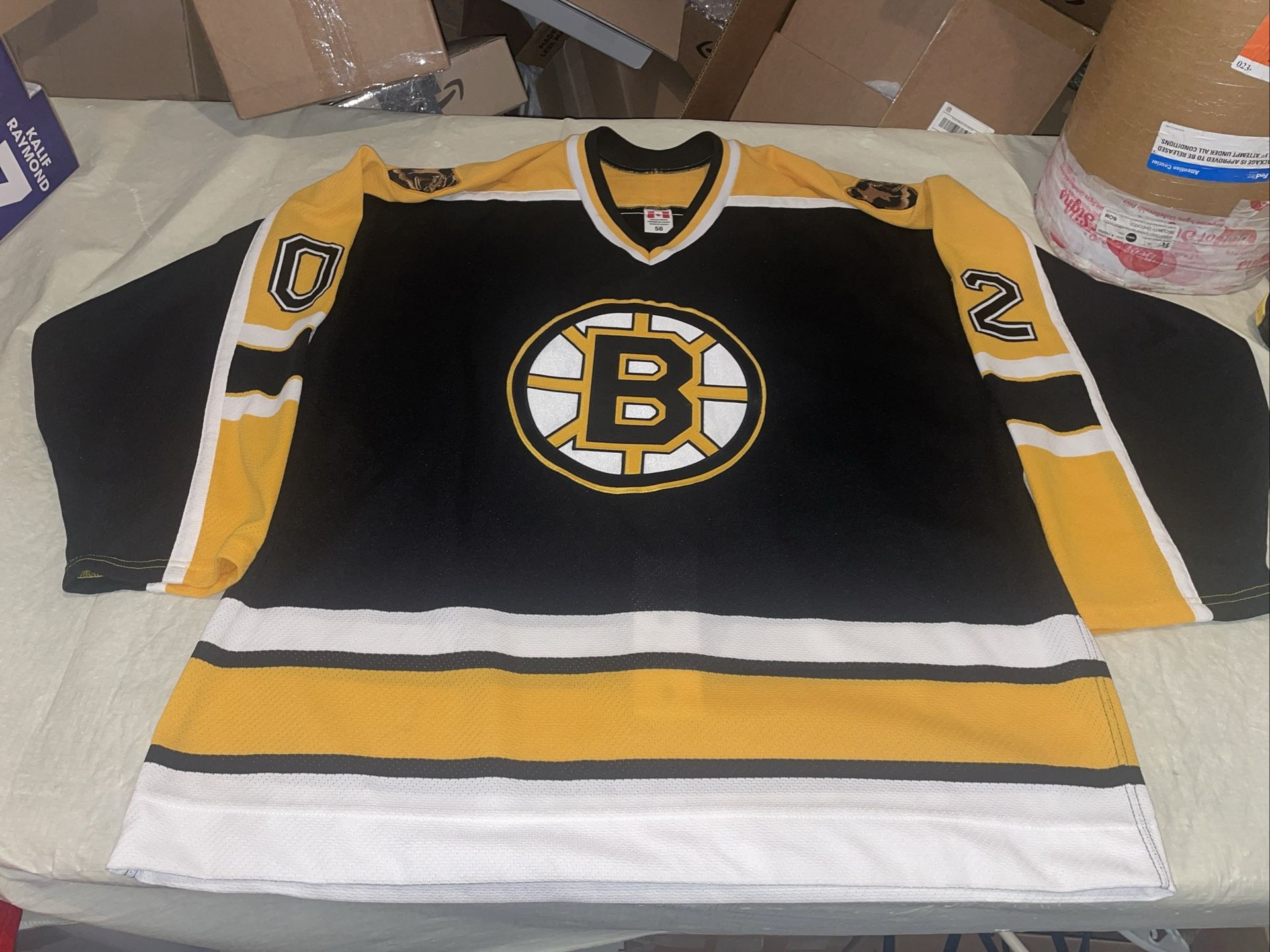 Authentic Koho Boston Bruins Jersey Men 56 Clean 2002 Draft Black Mic Easy Strip