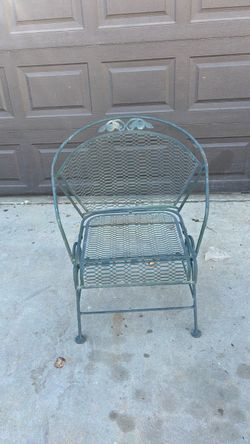 Green Wrought Iron Patio Chair