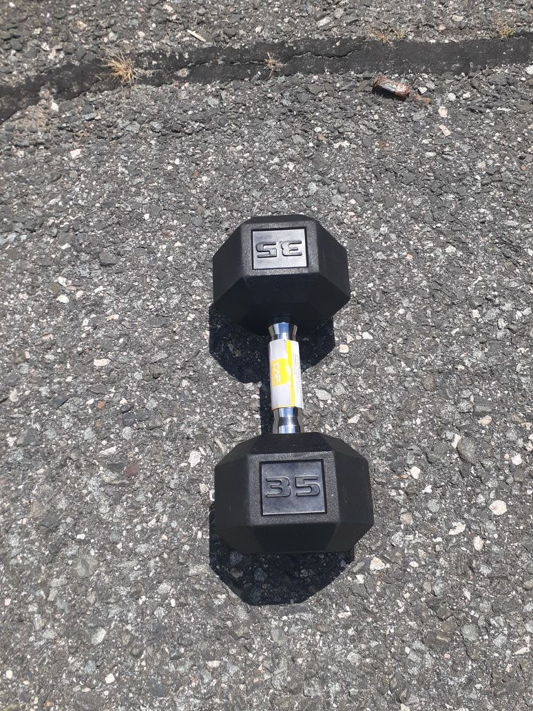 35lb Hex Rubber Dumbbell