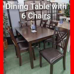 🥰 Dining Table with 6 Chairs