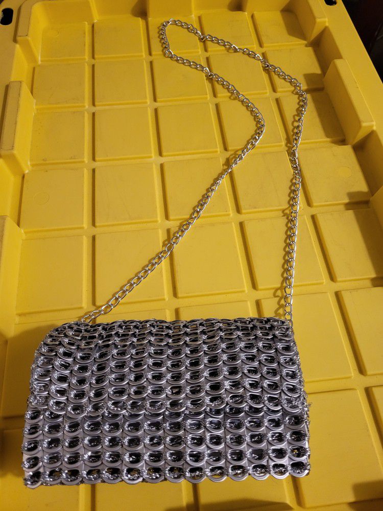pop can tab clutch purse with strap