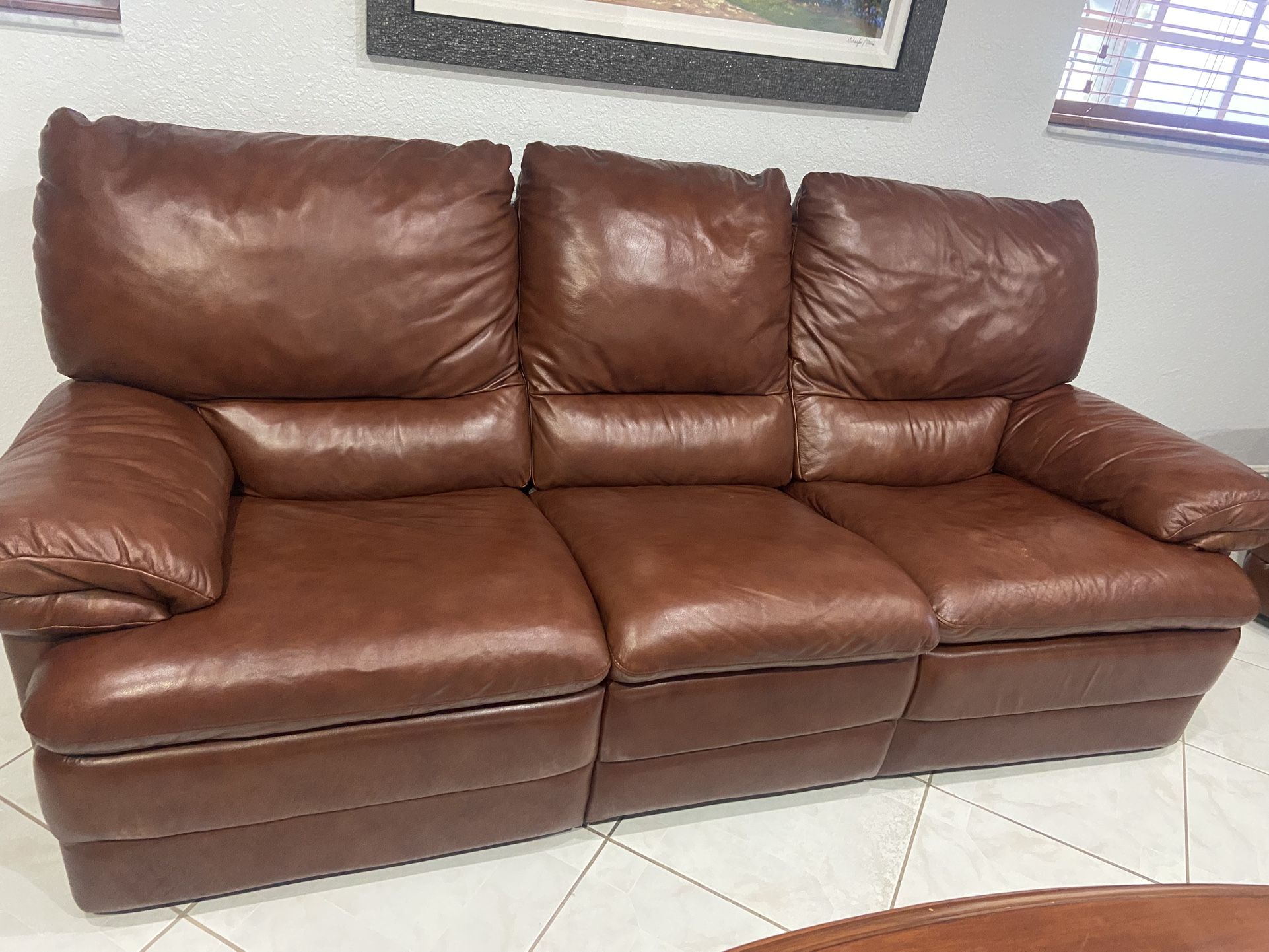 Leather Reclining Sofa
