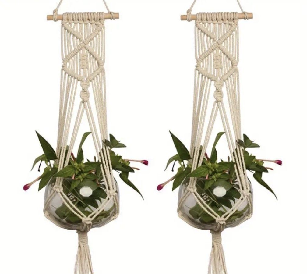 Set Of Macrame Plant Holders 