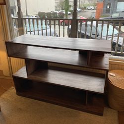 Walnut Cube Console Table