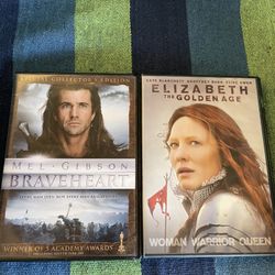🎬 Historical Drama DVD Bundle – Braveheart & Elizabeth: The Golden Age – Epic Royalty Collection - $5