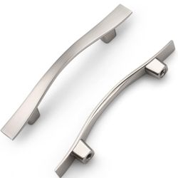  10 Pack 3 in Cabinet Pulls Brushed Nickel, Vintage Satin Kitchen Cupboard Pulls Vanity Dresser Drawer Handles 4-3/4" Length, 3" Hole Center