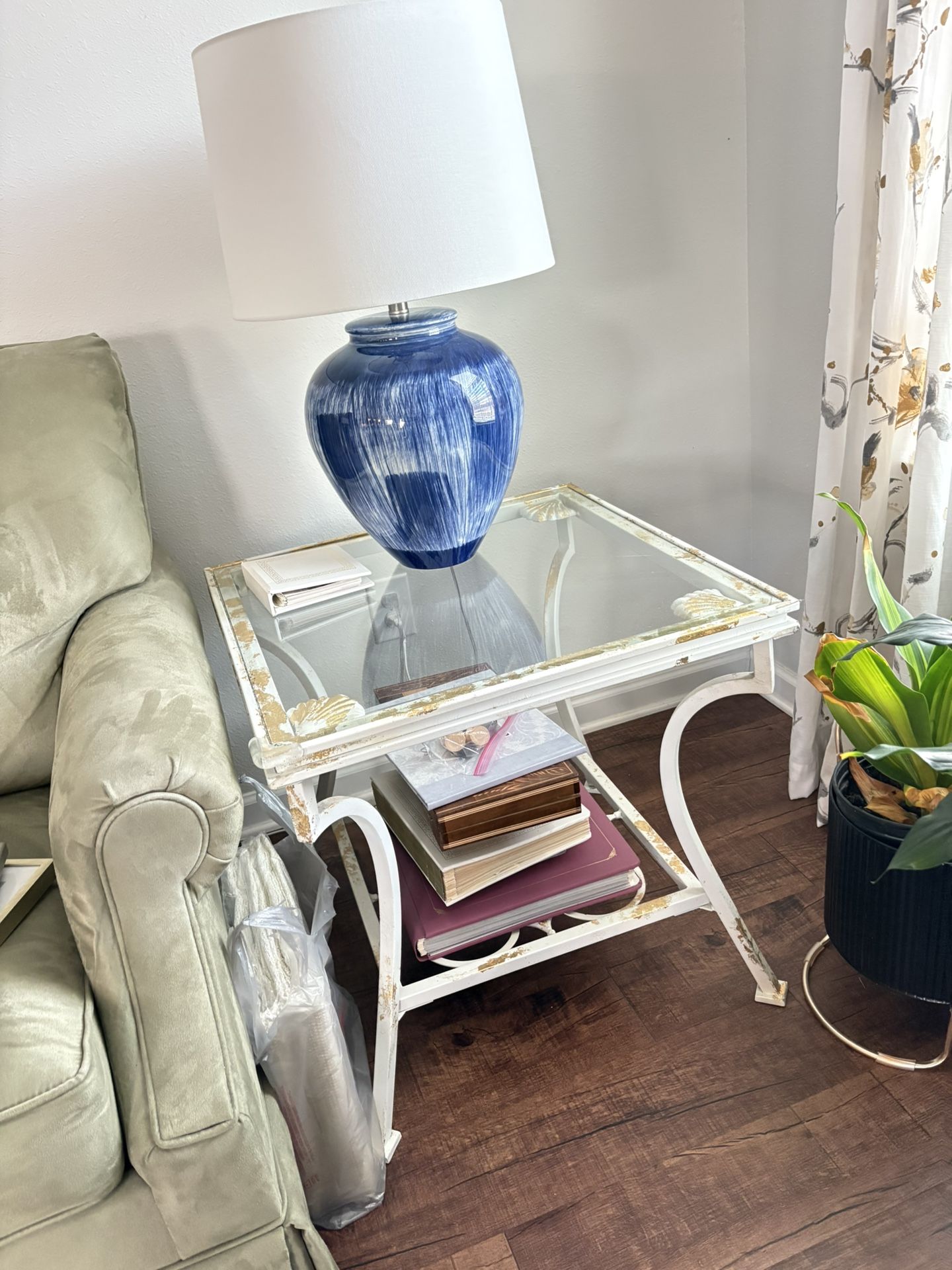 2 Wrought Iron And Glass Side Tables