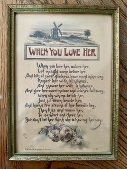 Vintage Framed “When You Love Her” by Reinthal & Newman Publishing Art Deco