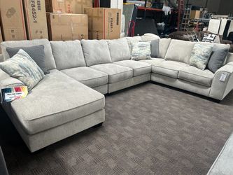 Gorgeous deep light gray sectional couch