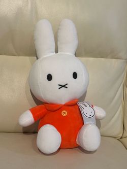Miffy Plush Stuffed Animal Rabbit White & Orange Animation Theme