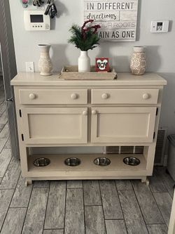 Dog Water And Food Cabinets With Extra Drawer And Cabinets