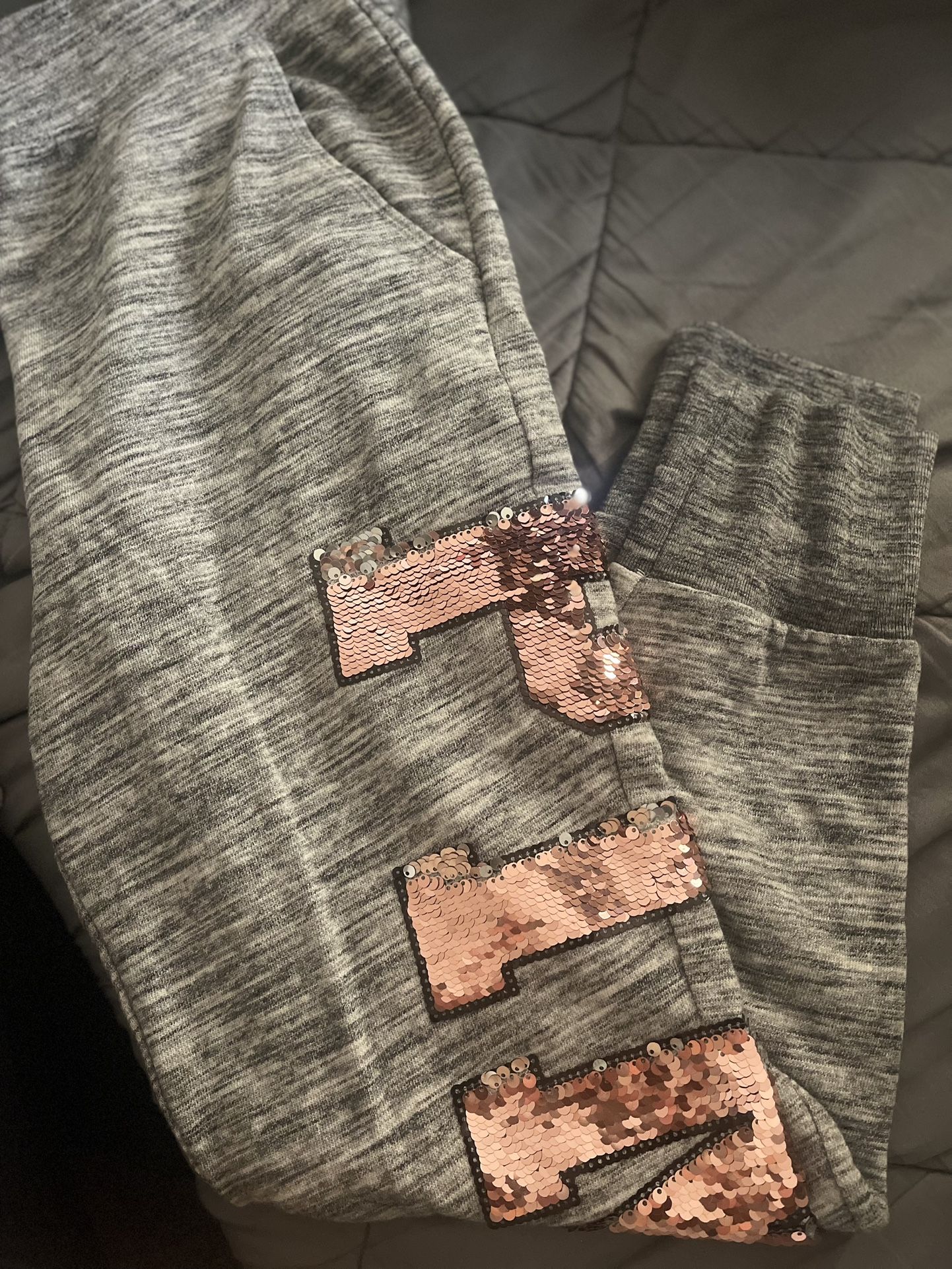 PINK SEQUIN joggers 