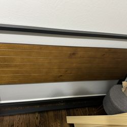 Full Bed Frame With Metal And Wood 