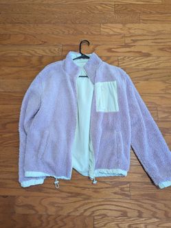Lavender Sherpa Fleece Zip-Up Jacket