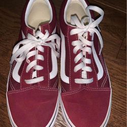 NEW Vans Juniors Old Skool Sneakers Red White Size Junior Size 6 Lace Up Shoes