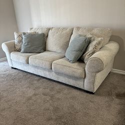 Comfortable Clean  Beige Sofa Couch