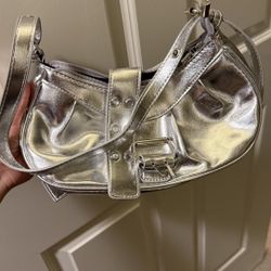 silver shoulder Bag From Thrift Store 