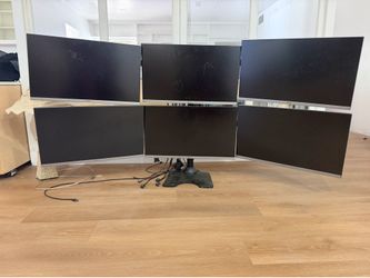 6 Monitor screens and stand