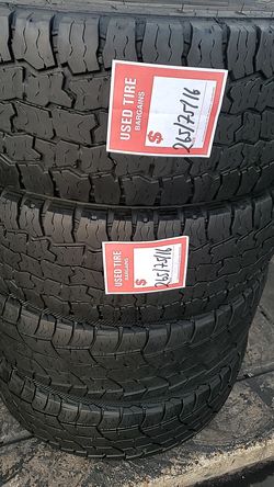 Four matching heavy-duty cooper tires for sale LT265/75/16