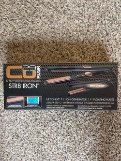 RUSK STR8 IRON Professional 1” Flat Iron – New in Box
