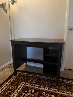 Dark wood desk