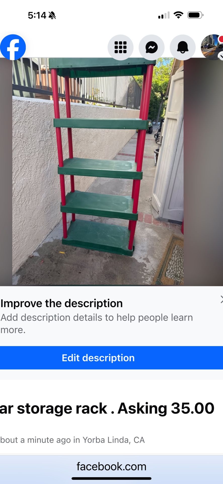 5 Tear Storage Rack Asking 35.00