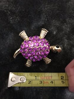 Purple & Gold Turtle Pin Jewelry NEW & BEAUTIFUL