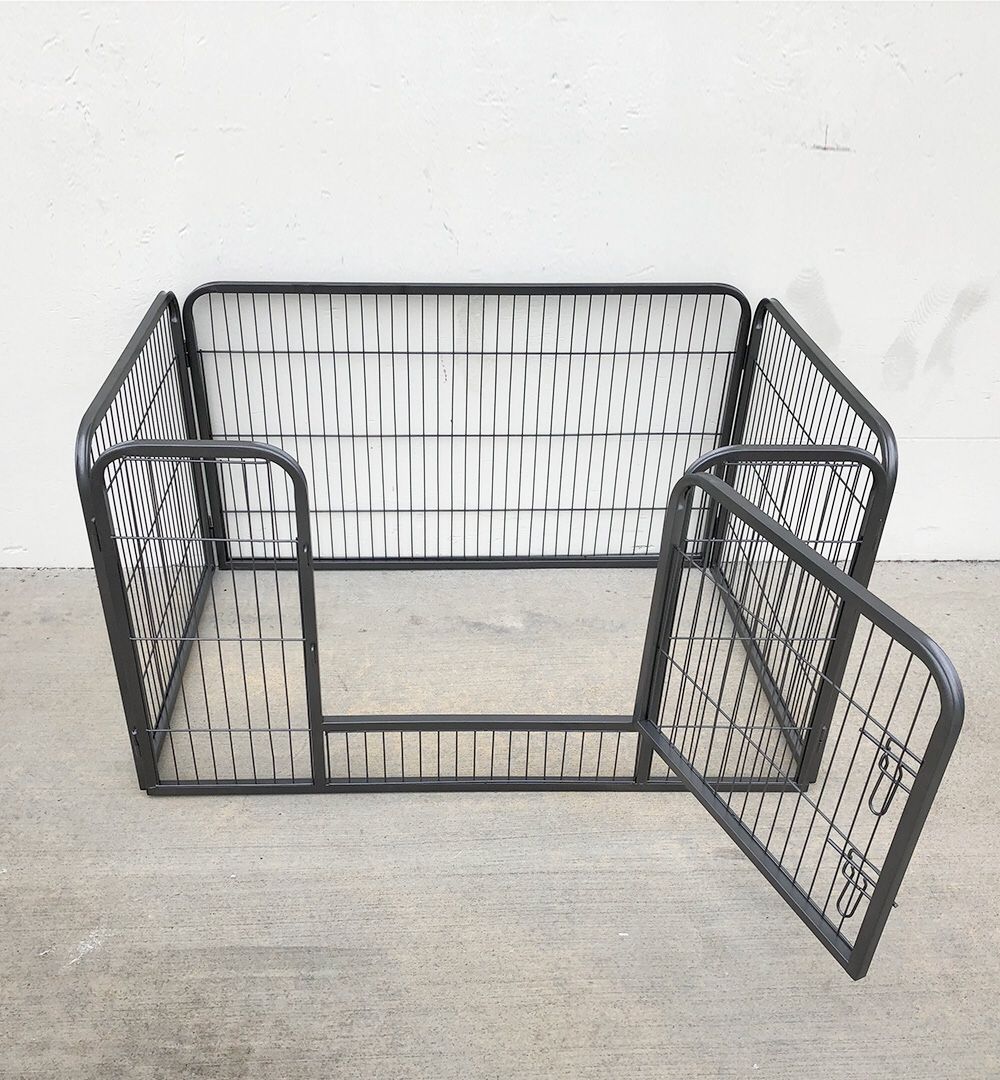 New $75 Heavy Duty 49”x32”x28” Pet Playpen Dog Crate Kennel Exercise Cage Fence, 4-Panels