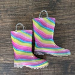 Size US 1 MLK Western Chief Rainbow Rain Boots Booties Lightup