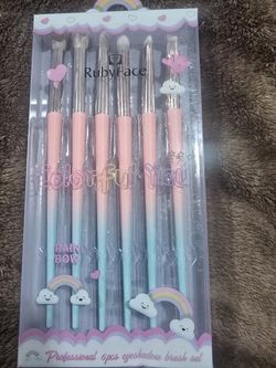 ruby face colorful you makeup brushes rain bow Brand New