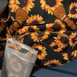 Le Miel Sunflower Back Pack And Wallet Set