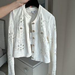 Authentic  Chanel White Cardigan