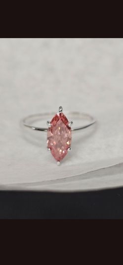 Pink diamond  on  white gold ring
