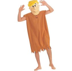 Vintage 1992 Barney Rubble Costume Flintstones Rubies Adult One Size Tunic Mask