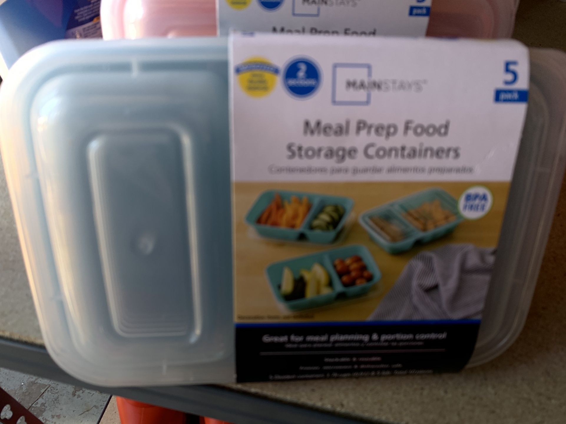 5pack Meal Prep Food Storage Containers 3.00 each 