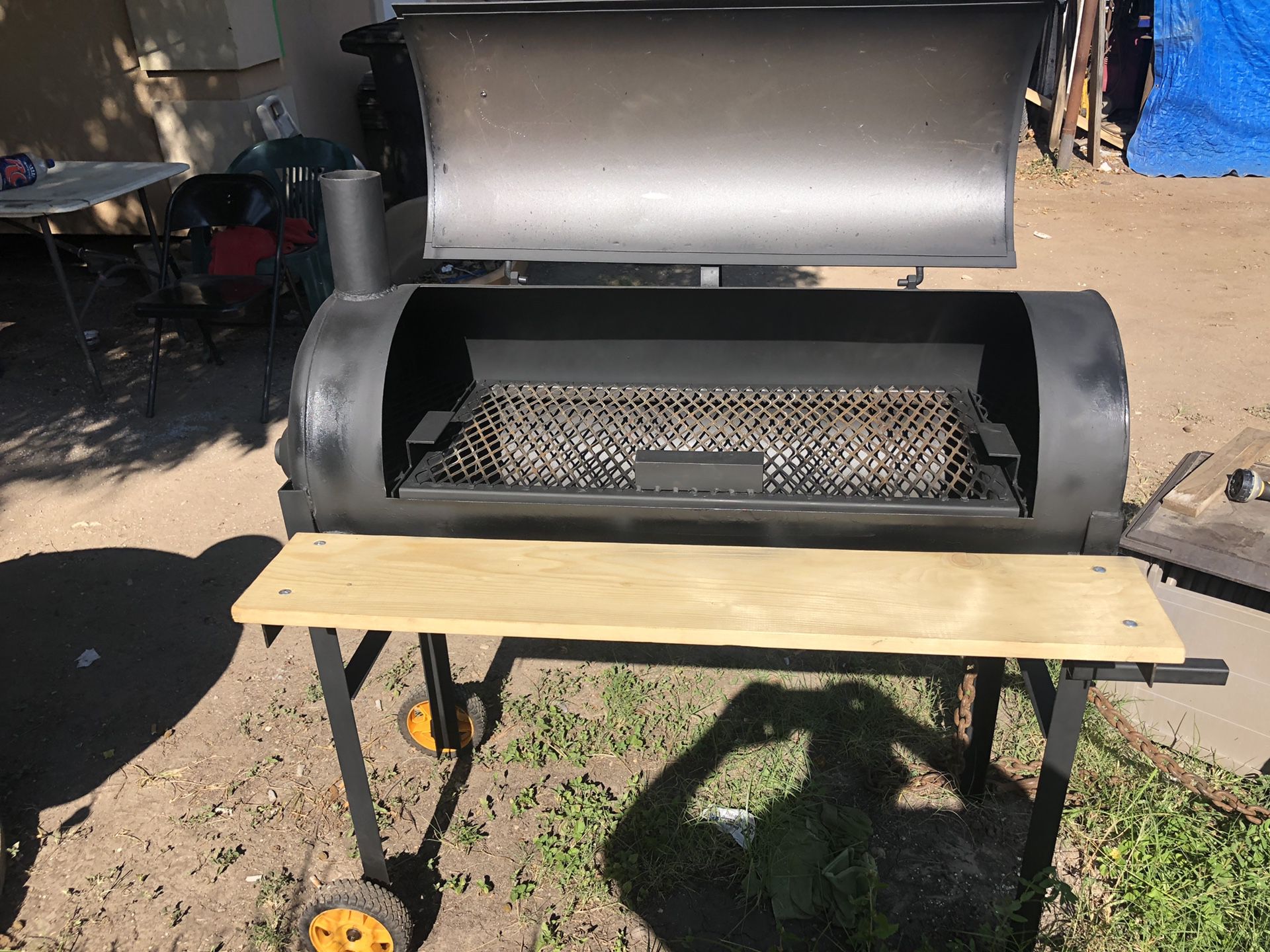 New BBQ pit never used,I just finished making it