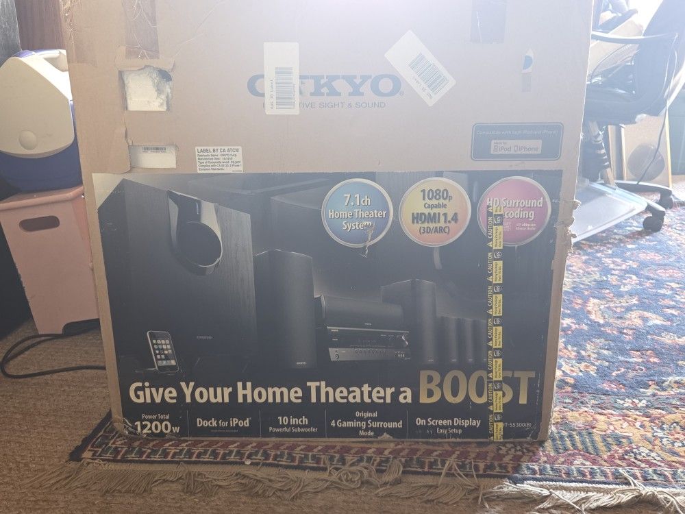 Onkyo wired surrounded sound system. NEVER OPENED!