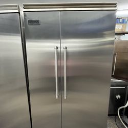 Viking Professional Built In Side By Side 48” Refrigerator Counter Depth 