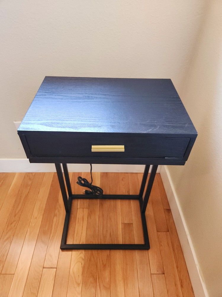 Bedside Table With Built-in Chargers