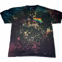 Pink Floyd Dark Side of the Moon tie-dye tee band merch band tee  category: Band Tee brand: Pink Floyd  condition: Used excellent  item price: $25  	◦