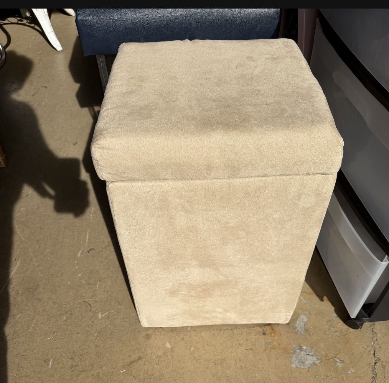 Nearly New Beige Stool Seat With Storage