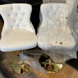 White Velvet Barstools