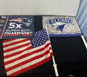 United States, New England Patriots And Air Force, Falcons Car Flags, $8 Ea