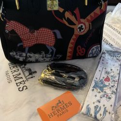H3mes Purse W Scarf And Dust Bag 