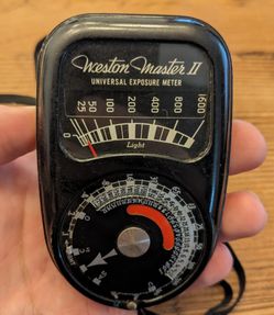 Vintage Weston Master II Model 735 Universal Exposure Light Meter w/ Strap USA