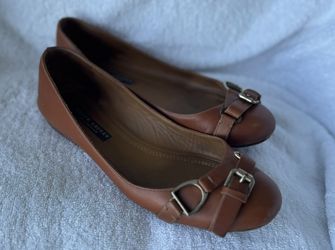 Ralph Lauren Collection Brown Ballet Flats