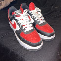 black white and red nike air forces (custom) (worn 3 times)