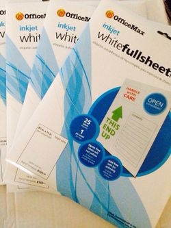 Full sheet labels