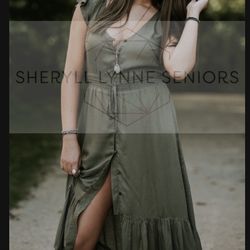 Lucky Brand Olive Green Dress, Womens Small