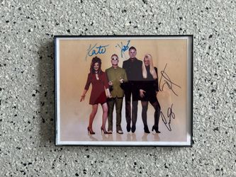 B-52’s Signed Framed Rock Music 8x10 Photo. Not Authenticated. Pre Owned.